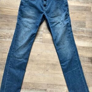 PAIGE Men's Slim Straight Dark Blue Denim Jeans